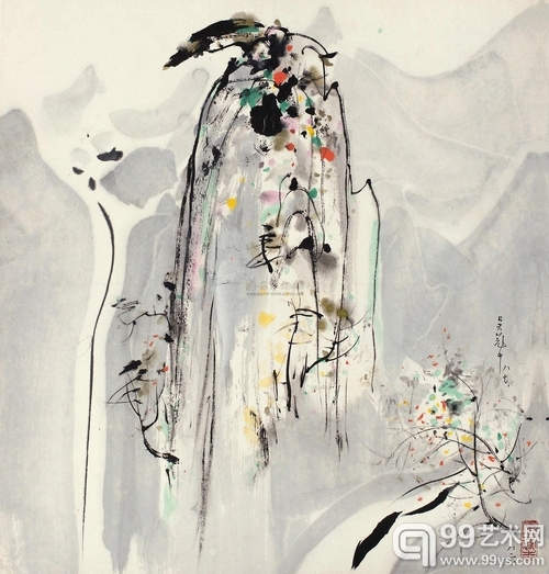 吴冠中作品  黄山雄姿