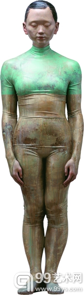 图3.8.6  向京  凡人——只有寂静能维护寂静丙  雕塑  174×70×45cm  2011年