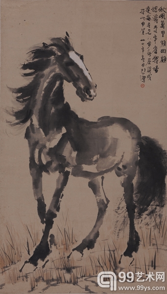 徐悲鸿　《秋风万里图》