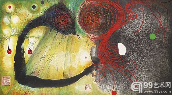 周绿云（1924 – 2011）《吾心便是宇宙之二》，2002年作