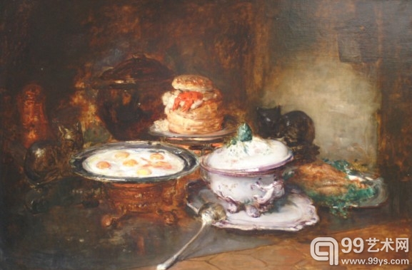 《Still life 》 查尔斯·孟吉诺(1825-1900)  巴黎美爵艺术基金