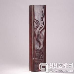 徐善根 小叶紫檀木《煎茶图》镇纸.