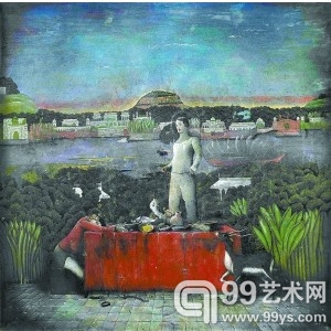 ① 《微醉的画师》 109cm×110cm 纸上铅笔 2012年