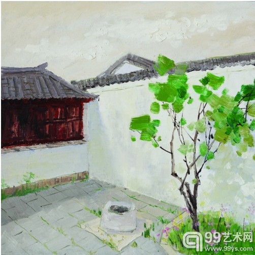 南窗春色（油画）