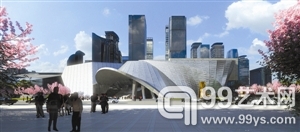 当代艺术馆及城市规划展览馆效果图。