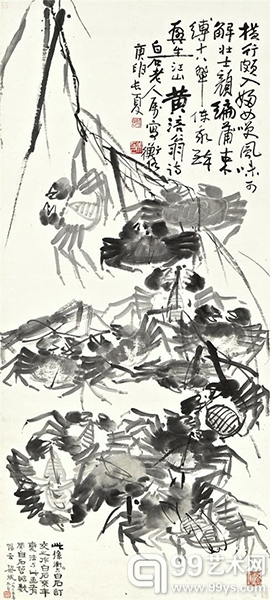 陈衡恪 （1876 – 1923）《蒲束羣蟹图》