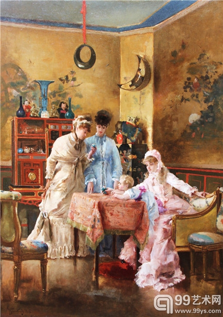 阿弗雷德‧史蒂文斯 (1823-1906年), 訪客 (1884年), 木板油畫, Boon Gallery, 布魯塞爾