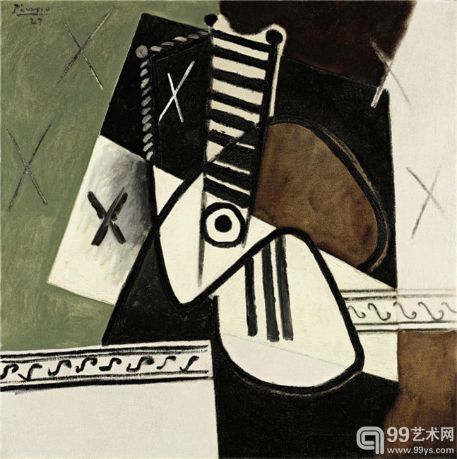 巴羅布．畢卡索 (1881-1973年), 掛在牆上的吉他 (1927年), 布面油畫, Gladwell & Patterson, 倫敦