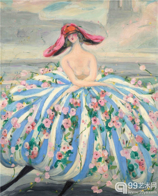 傑奎林．馬維爾 (1866-1932), 巴黎聖母院的舞者 (1921年), 布面油畫, Galerie Ary Jan, 巴黎
