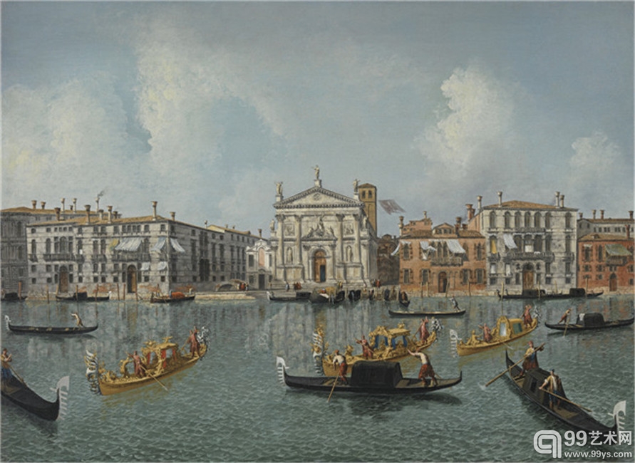 米契爾, Venice, the Grand Canal with the church of San Stae, 約1742-1743年, 布面油畫, 倫敦大師傑作展「歐洲館」