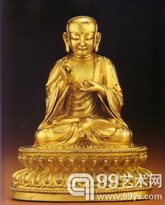明 御制铜鎏金广目天王站像 高111厘米 1840万元 2013年北京保利春拍