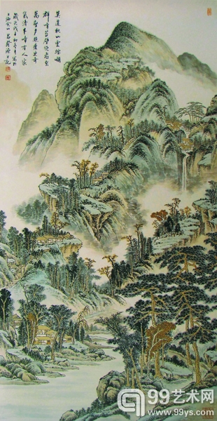 气清千嶂幽居图 2008年 166×83cm