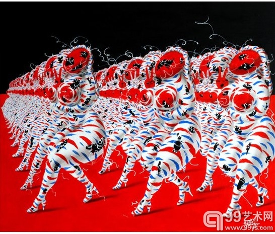 《检阅》120X100cm丙烯、油彩2013年4月