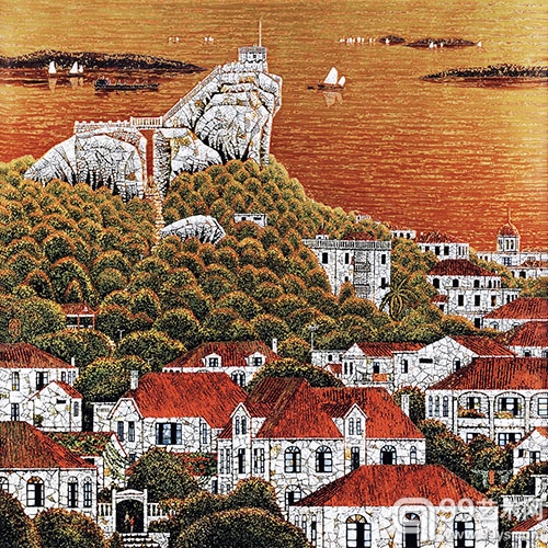 郑修钤《鼓浪屿》，60×60cm
