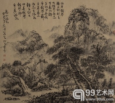刘舒 国画山水《高山流水》 资料图