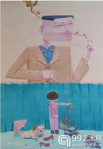 黄柱《提线木偶系列-2》布面油画150㎝×100㎝ 2012年