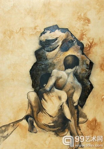 Face-à-Face_150x90cm_Ink-on-silk_2013