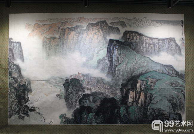 李文信《大渡河上》1980年作  458X282cm