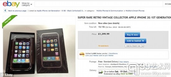 第一代iPhone手机成“珍藏品” 拍卖价格超万元