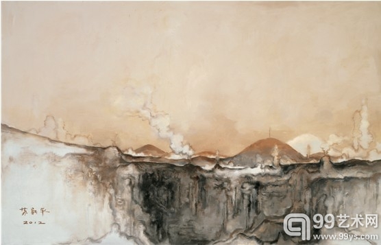苏新平，灰色7号 160×250cm 布面油画，2012