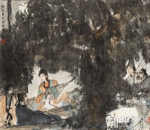 Top4 傅抱石 琵琶行 镜心