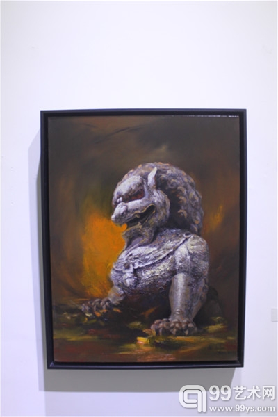 展览作品：《王者归来》，布面油画，呼佳瀚