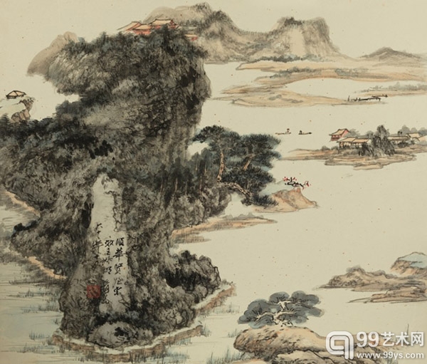 张大千 （1899-1983） 仿黄鹤山樵笔意