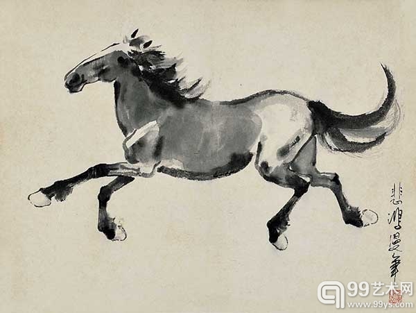 徐悲鸿 《奔马》（英国回流作品）