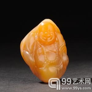 杨明作田黄石弥勒摆件 重：24.3g  第18届海峡艺术品交流会
