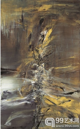 赵无极  《19.7.63》  1963  油彩 画布  114x75cm  预估价：5000万至8000万台币、