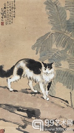 徐悲鸿（1895-1953） 蕉荫小猫