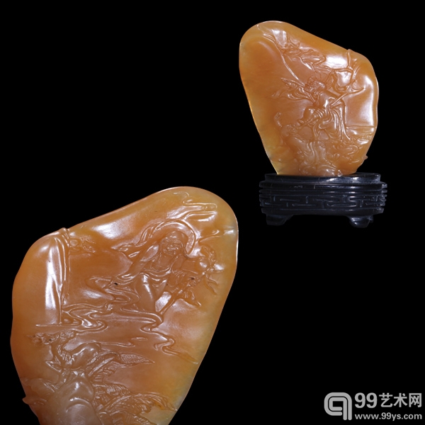 孙武 田黄三罗汉摆件 重量：29.5g