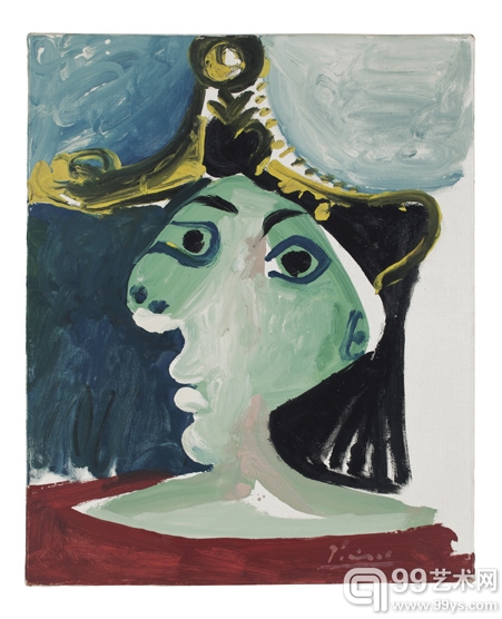 毕加索《戴帽女子》60cmx50cm　1965年