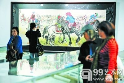 黄胄的罕见巨幅精品《欢腾的草原》亮相保利秋拍展