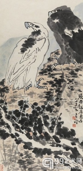 李苦禅（1899-1983） 双鹰图 
