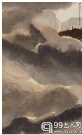 贾又福 家住高山顶 96x58cm 设色纸本 镜框