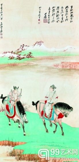 张大千 唐人秋猎图