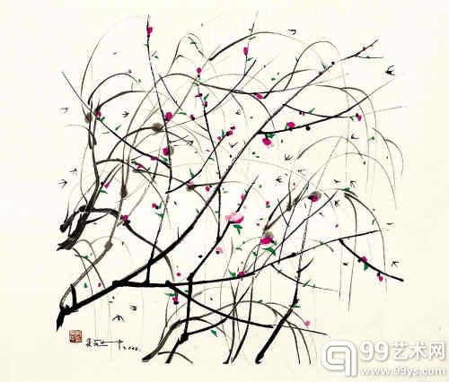 荣宝斋木版水印--吴冠中《燕子归来》