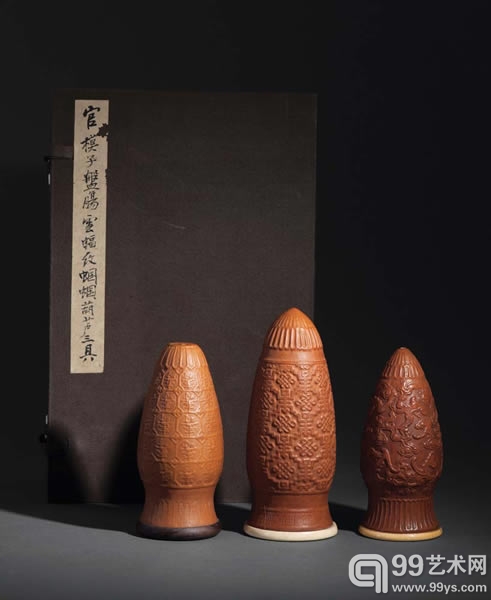 道光 官模子蝈蝈葫芦三具