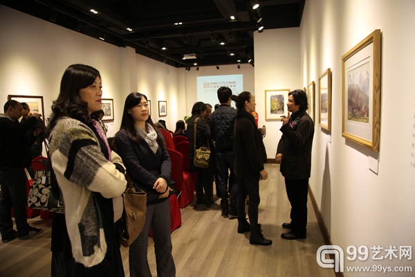 白统绪水彩艺术精品展暨仟僖雅画廊开幕展现场