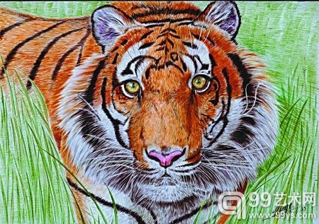 90后画家用圆珠笔作画 “蓝调”惊艳网友