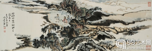 陆俨少  陶渊明诗意图