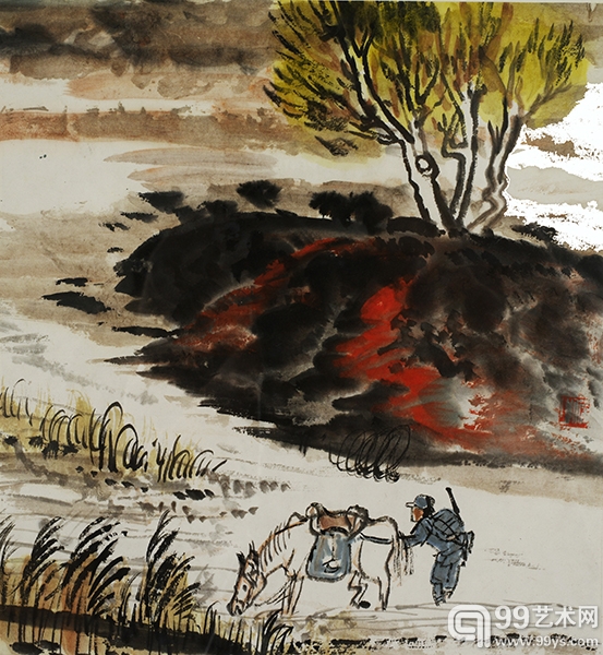 陸俨少 赠方济众山水 （山水册页一）