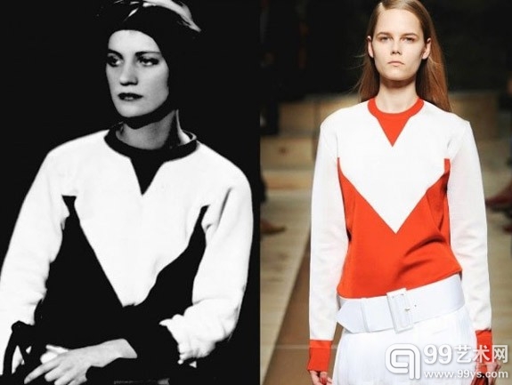 左：Lee Miller 1932的着装 右：Céline 2012春夏系列