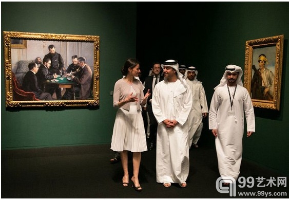 Aurélie Filippetti with sheikh Hazza bin Zayed al-Nahyan 