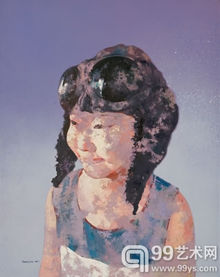 孩子和她的帽子之五 145x115cm 布上油画 2008