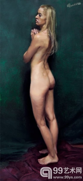 045 冷军 金发女郎 布面油画 76×35cm 2012