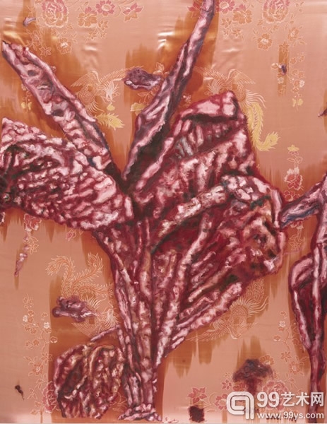 154 蔡锦 美人蕉 丝绸油画 170×130cm 2006
