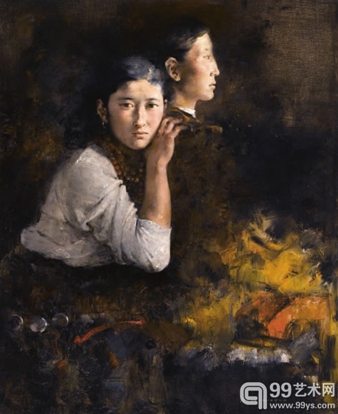 郭润文 依靠 布面油画 60x74cm 2009年