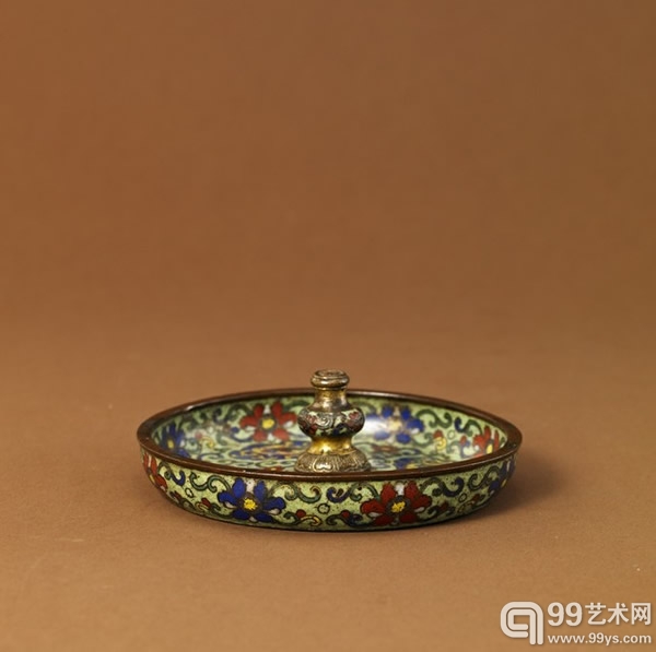 明, 铜胎掐丝珐琅古七宝香插, H4cm